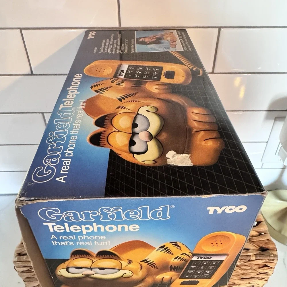 Vintage 1986 Tyco Garfield Telephone 80s Collectible w/ Box And Inserts
